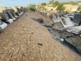 Tile roofing tear off